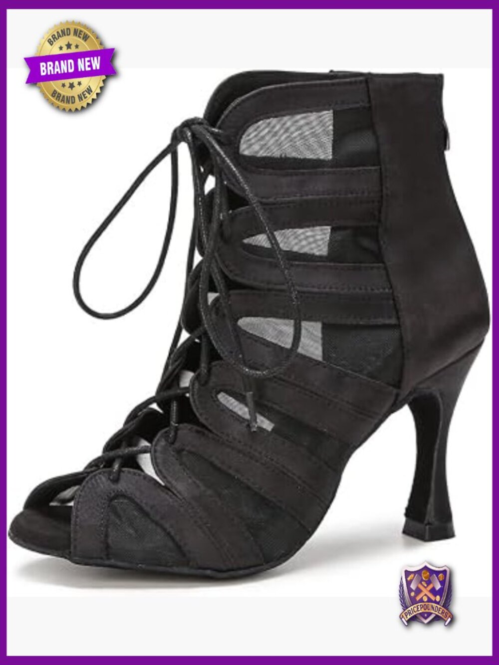 Women's Latin Dance Boots - 3.5 Inch Heel Ballroom Salsa Performance Shoes